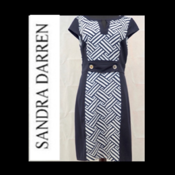 Perfect Navy Work Dress with Cute Detail - Picture 1 of 6